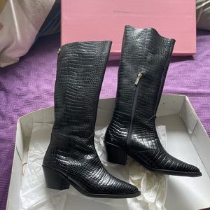 Intentionally Blank Martina black croc boots 9/40